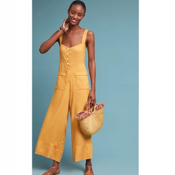 Sancia Alaro Wide-Leg Linen Jumpsuit Anthropologie - Picture 2 of 11